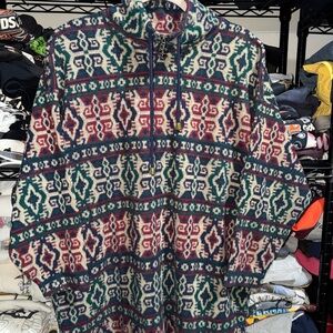 Vintage 80s Sports Carriage Court Acrylic Multi Color Pattern Sweater Size L
